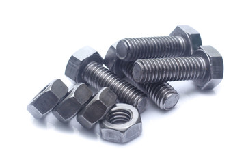 bolt and nut isolated on white background