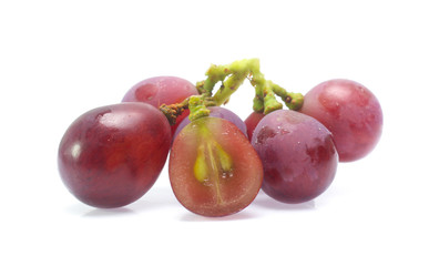 red grape  isolated on white