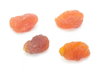 Dry apricot isolated on the white background