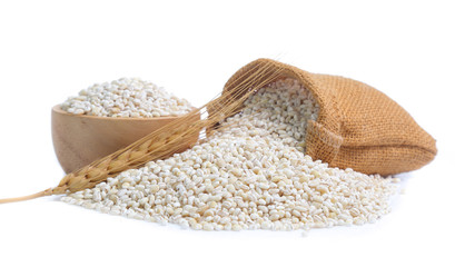 Barley grain isolated on white background