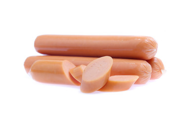Fresh sausage  isolated on white background