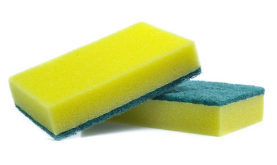 Sponge dish isolated on white background