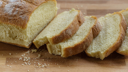 Bread on wooden table