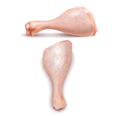 Isolated Chicken Legs Set in Realistic Style