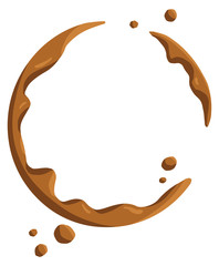 Cartoon Coffee Mug or Cup Stain Looks Like Slime Illustration 