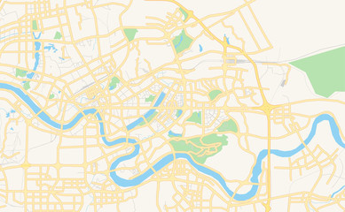 Printable street map of Nanning, China