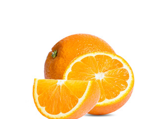 Orange fruit. Orang slice isolate on white background