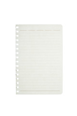 blank notebook paper on white background