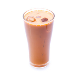 Iced Thai milk tea in glasses (thailand)