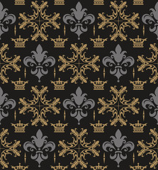 seamless pattern with flowers and leaves