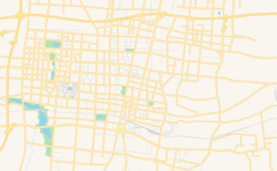 Printable street map of Zibo, China