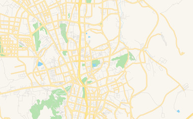 Obraz premium Printable street map of Ürumqi, China