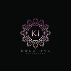 Fototapeta na wymiar Letter KI Elegant initial logo vector