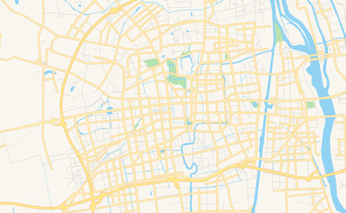 Printable street map of Yangzhou, China
