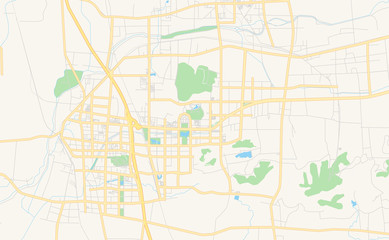 Printable street map of Zaozhuang, China