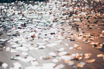 Photo image concept cropped close-up view of brown floor decorated atmosphere to have fun meeting company gathering