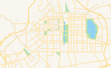 Printable street map of Datong, China