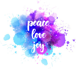 Peace love joy lettering