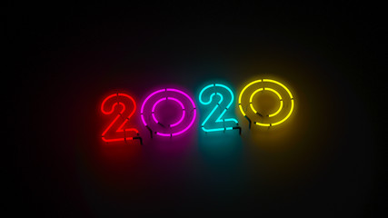 2020 happy new year neon sign