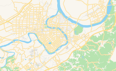Printable street map of Ganzhou, China
