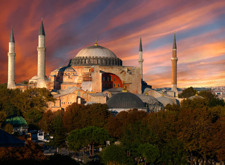 Hagia Sophia after the sunset