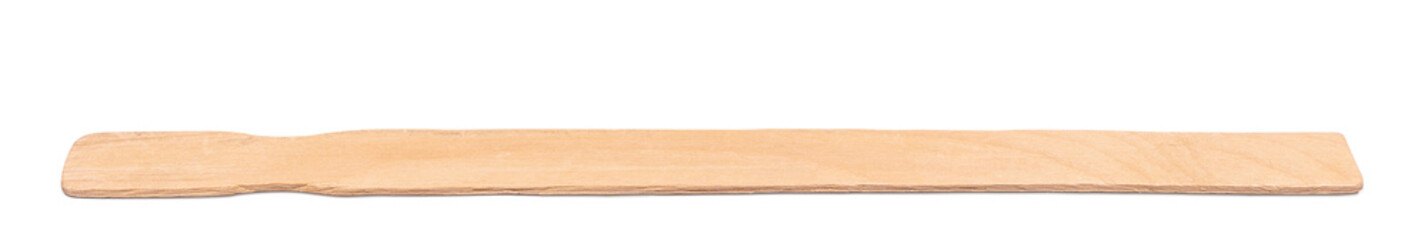 wooden stick stirrer on isolated white background