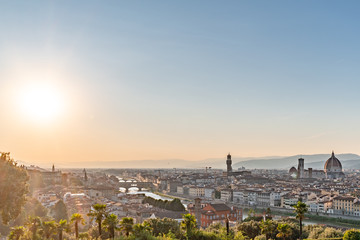 Bridges in Florence at Sunset - View Over Florence, Tuscany - 