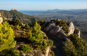 Panorama Italien Sardinien Baunei Tortoli Mittelmeer Abendlicht Bucht Urlaub Ferien Sommer Sonne Mediterranean Sea Italy Vacation Summer Ebene Nouro Santa Maria Navarrese