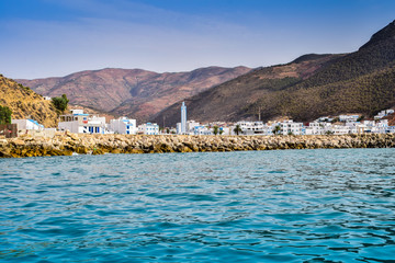 Fototapeta premium Panoramic View of Jebeha Village, North of Morocco