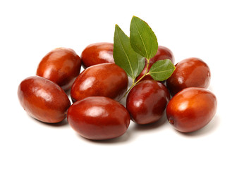 jujube or chinese date on white background
