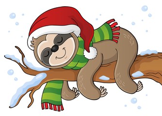 Christmas sloth theme image 1