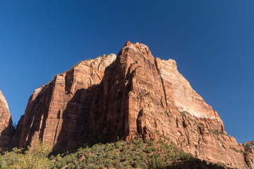 Fototapeta na wymiar Towering mountainside in Zion National Park