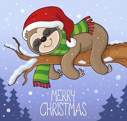 Christmas sloth theme image 2 © Klara Viskova