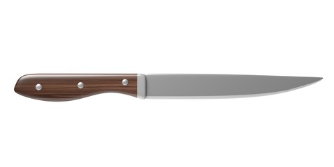 Kitchen knife isolated against white background. 3d illustration