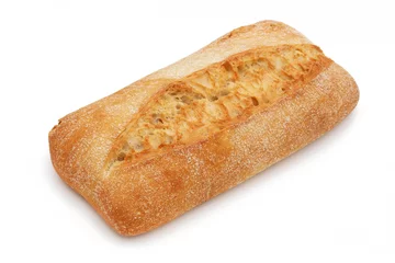 Fotobehang Ciabatta, italian bread isolated on white background © Brad Pict