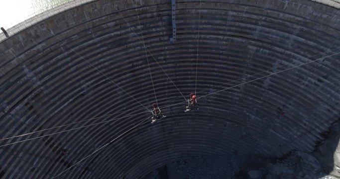 Grimselsee dam back travelling - Aerial 4K