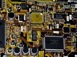 a board with electronic circuits