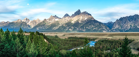 grand teton mountains at snake river overlook - Powered by Adobe