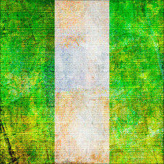 Nigeria Flag In Grunge Style