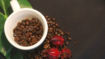 Fresh coffee beans That has been roasted well