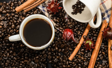 Fresh coffee beans That has been roasted well