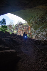 entering to explore caves