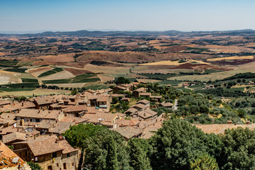 Colorful Hills and Rooftops of Montalcino Tuscany