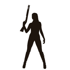 People Holding Firearms Silhouette