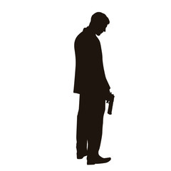 People Holding Firearms Silhouette