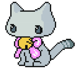 Fototapeta premium Cat pixel art.