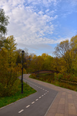 alley in the autumn city Park