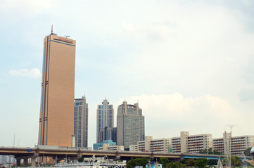 View to 63 building from the Hang river