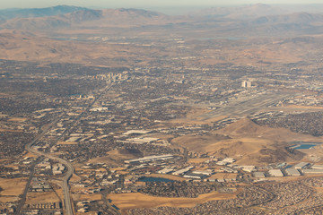 flying over reno nevada and the rockies