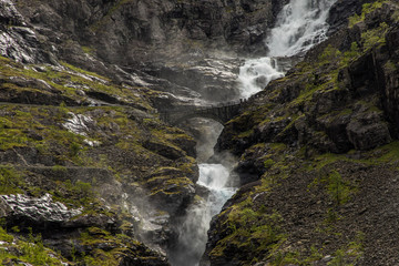 Stigfossen waterfalls near the famous Trollstigen road Andalsnes, More og Romsdal, Norway
